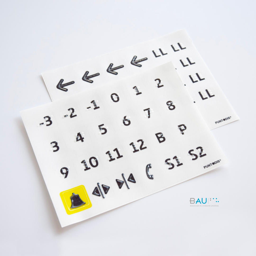 Señalética Braille - Pack Botonera Vinilo Transparente