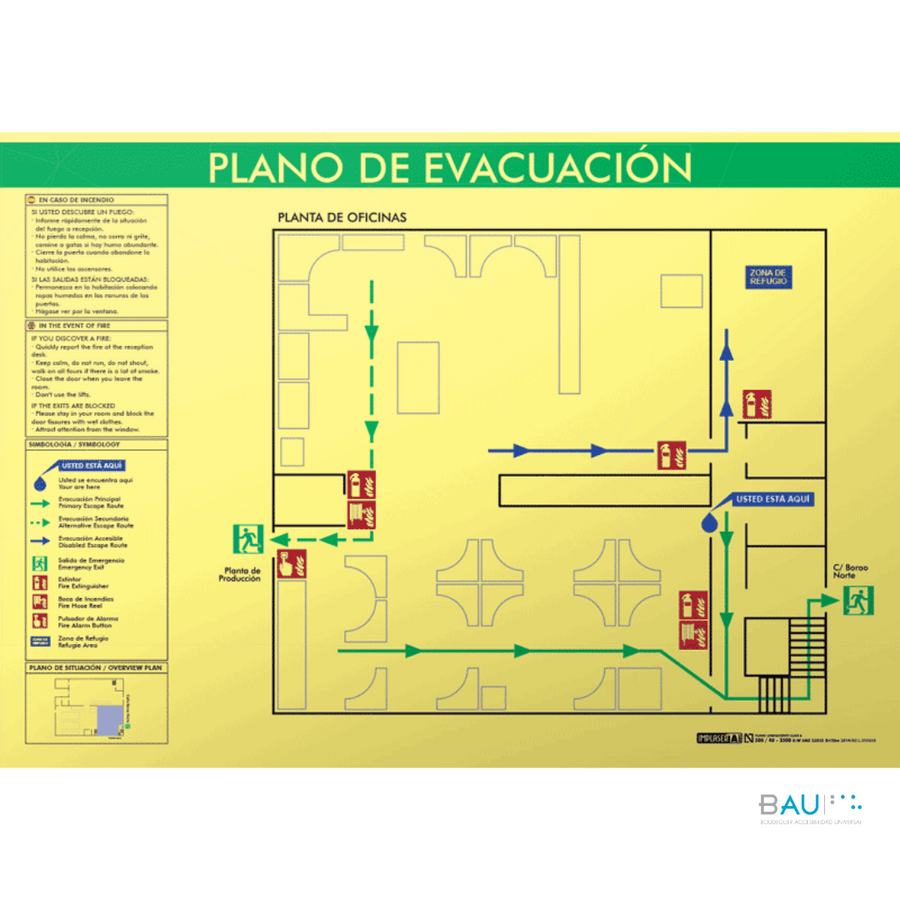 Señalética Braille - Plano Evacuación y emergencias Inclusivo