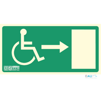 Señal de Seguridad Fotoluminiscente - Salida Ruta Accesible derecha