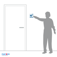 Señaletica baño accesible hombre con braille