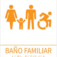 Señalética Braille de Baño Accesible Familiar | Ciudad Accesible