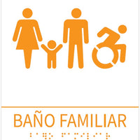 Señalética Braille de Baño Accesible Familiar | Ciudad Accesible