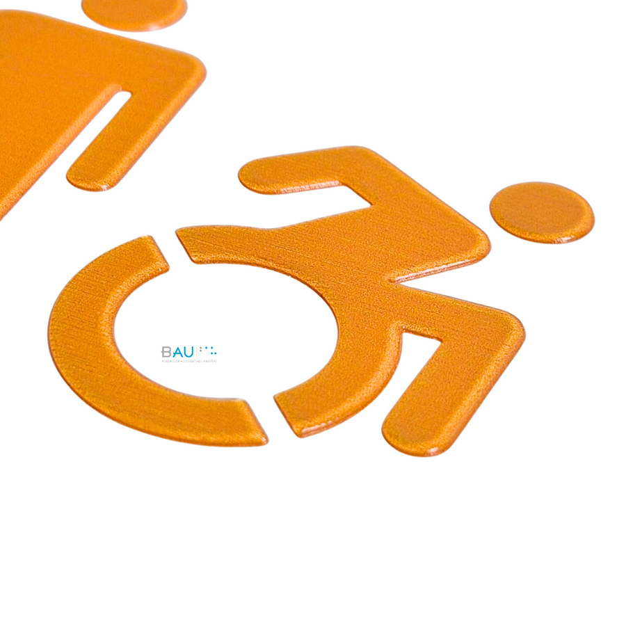Señalética Braille de Baño Accesible Familiar | Ciudad Accesible