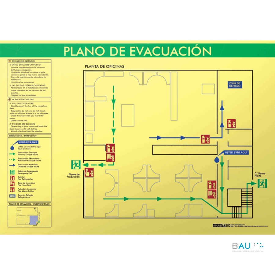 Señalética Braille para Plano Evacuación y emergencias Inclusivo