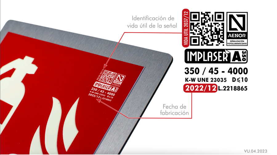 Identificador de vida util de la señal - detalle de QR