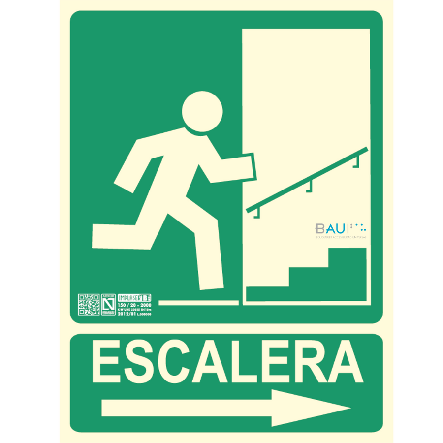Señal de Seguridad Fotoluminiscente - Escalera