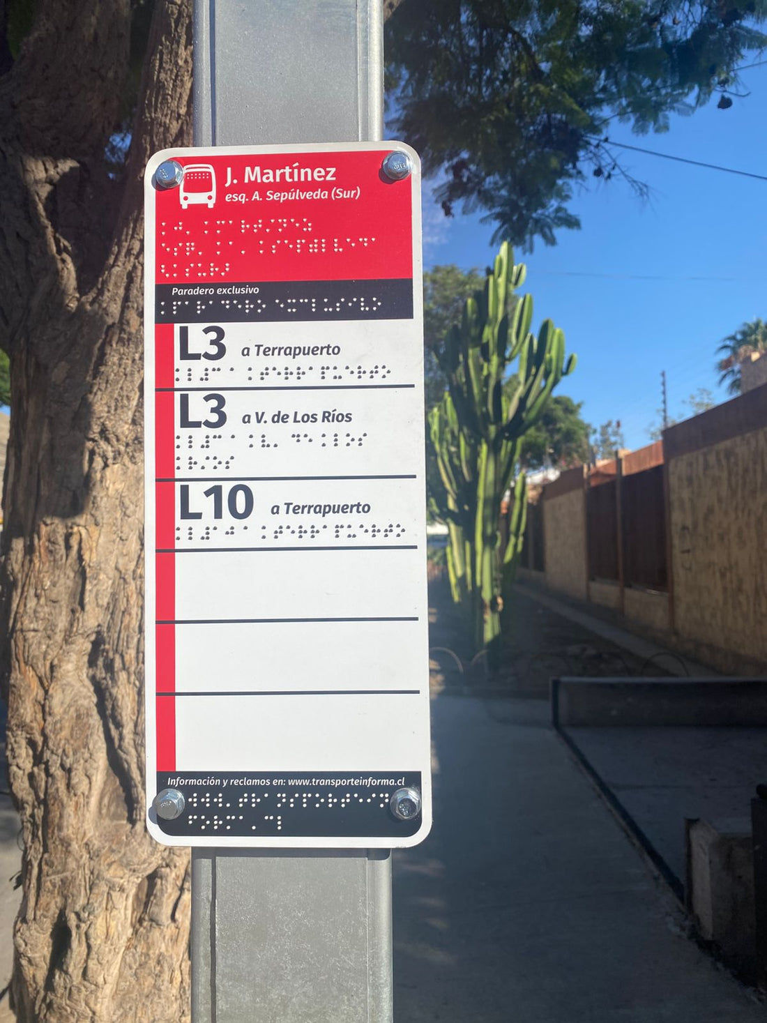 Paradero con Braille