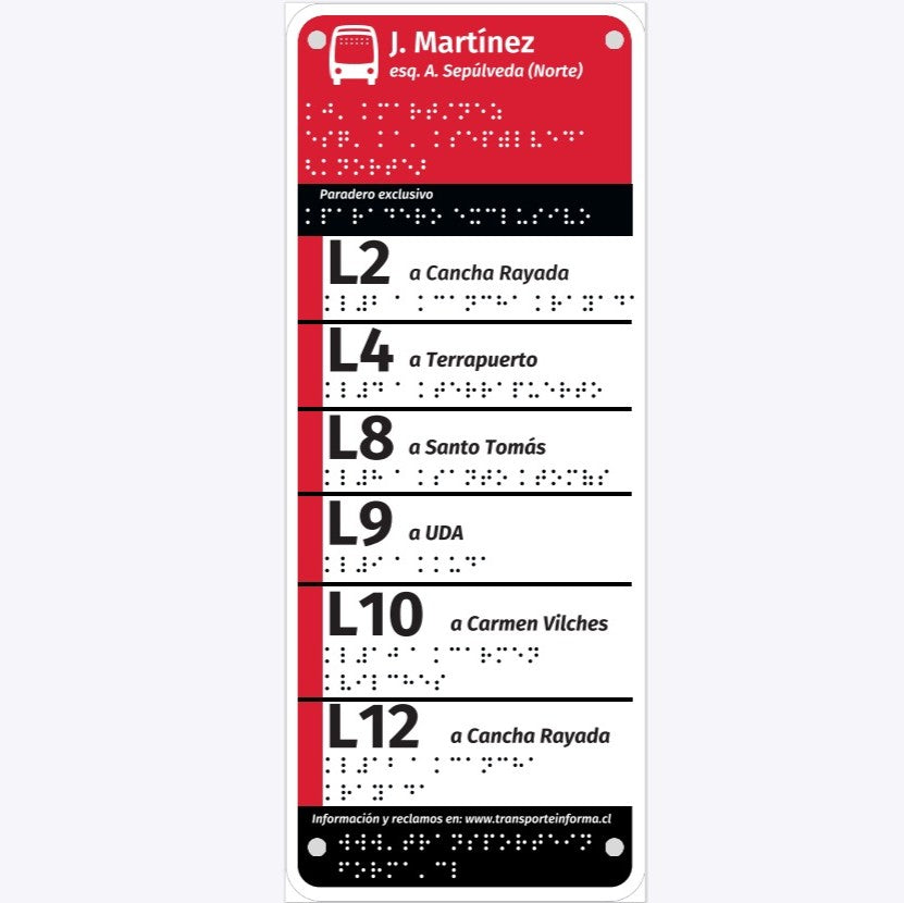 Paradero con Braille